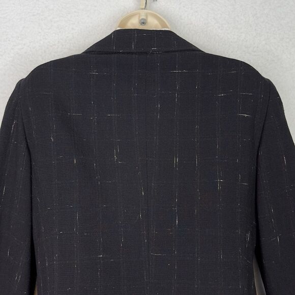 Lafayette 148 New York Wool Silk Blazer Jacket Black Size 8 Career Classic - Picture 7 of 14